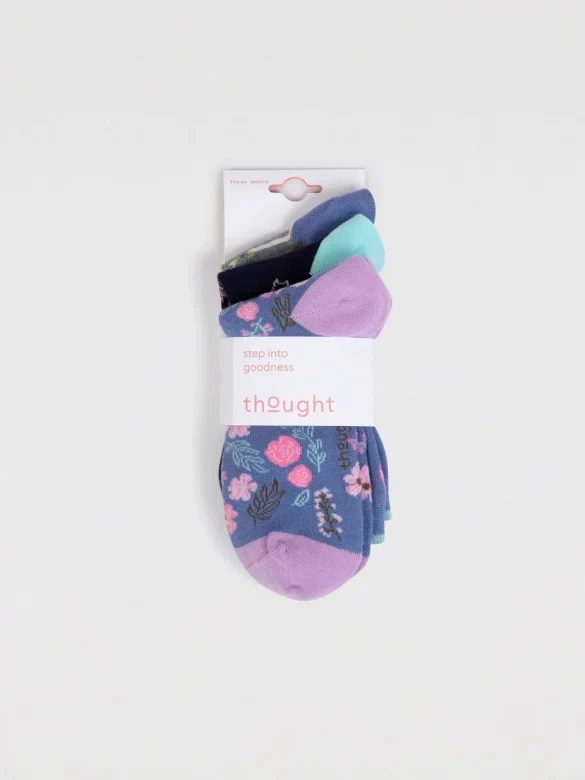 THOUGHT BAMBOO PACK 3 PAIRS SOCKS - SBW7101 - Thought