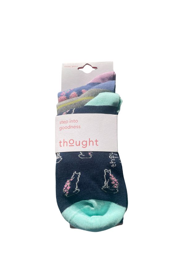 THOUGHT BAMBOO PACK 3 PAIRS SOCKS - SBW7101 - Thought